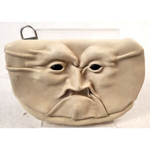 M.J. Smith 2006 Leather Face Art Purse “Drimek” #1575 Sculpted Mask Bag Handmade